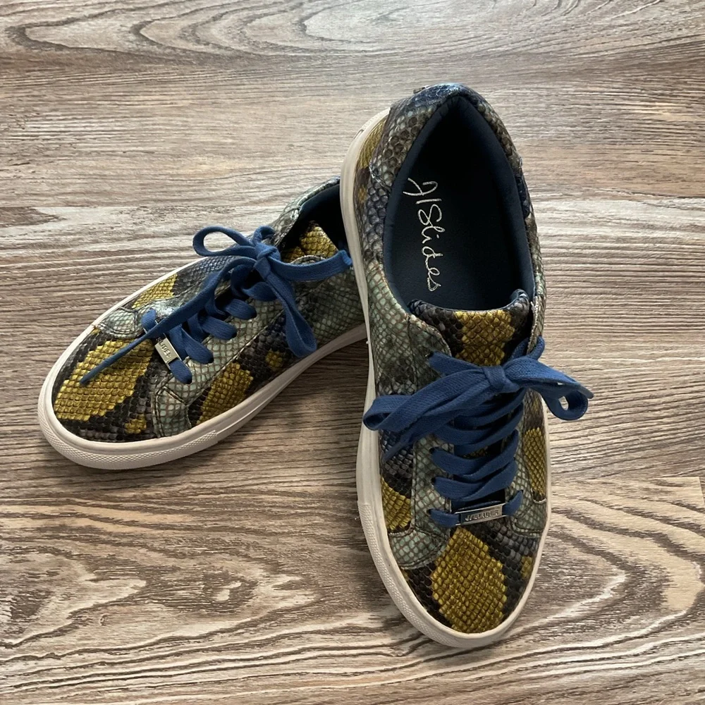 J Slides Lucki Blue Snakeskin Sneakers 7